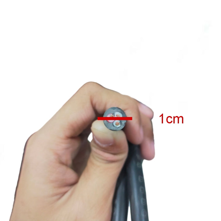 Phelps Dodge 1.25mm 3 core royal cord wire held between fingers showing wire cross section