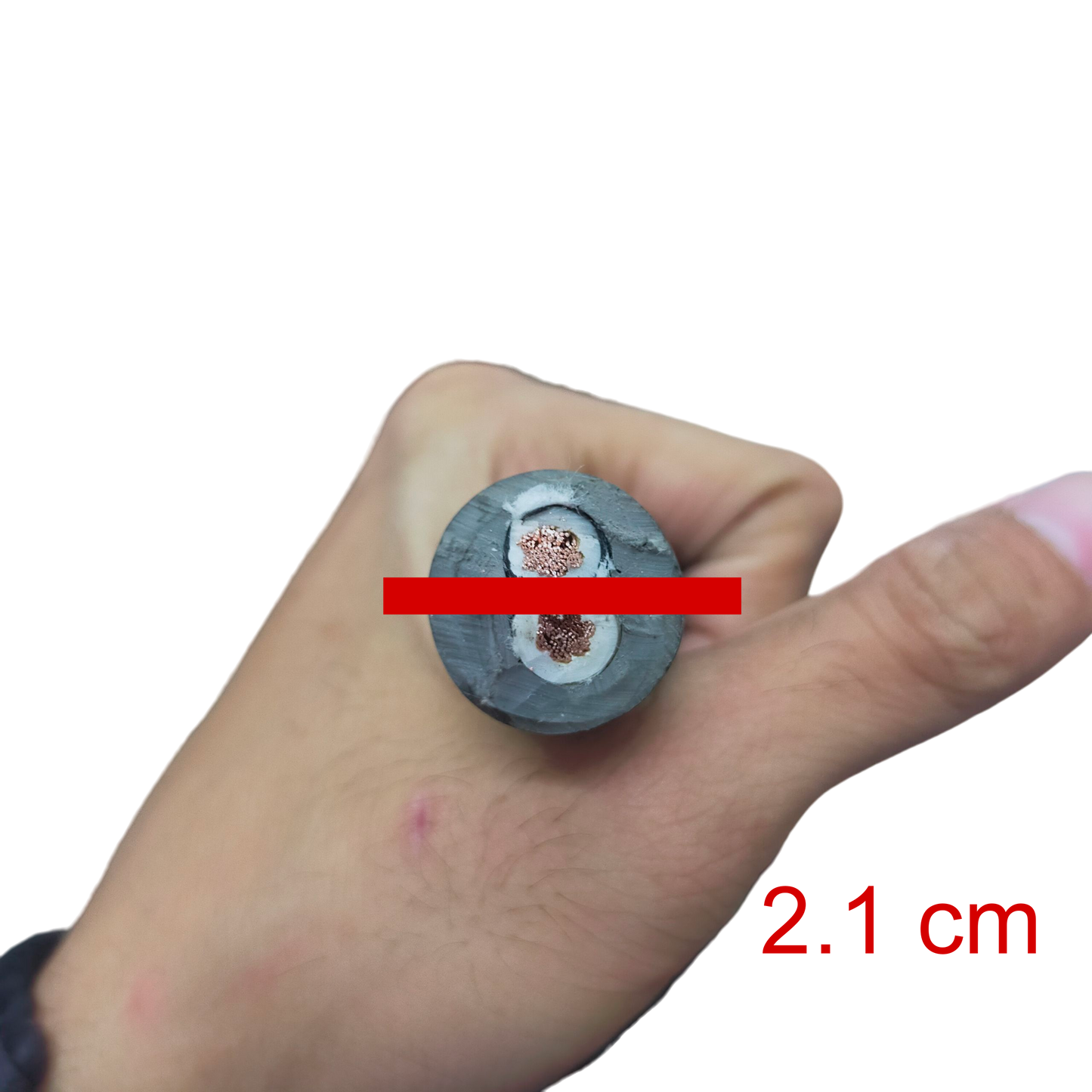 Close-up of Royal Cord 14mm 3C - 10 Meters held in hand, showing cross-section and diameter