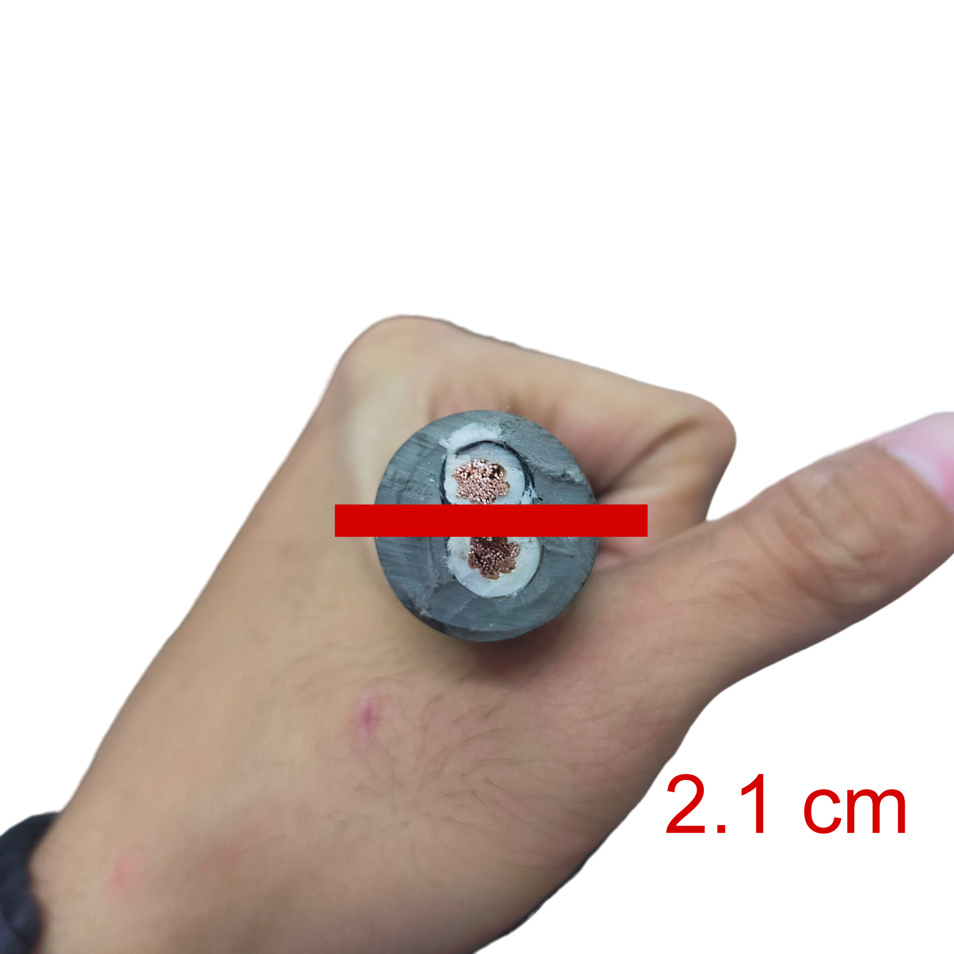 Close-up of Royal Cord 14mm 3C - 10 Meters held in hand, showing cross-section and diameter