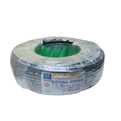 Boston Royal Cord AWG 12 2 Core Cable Coil in 75 Meters for Electrical Projects