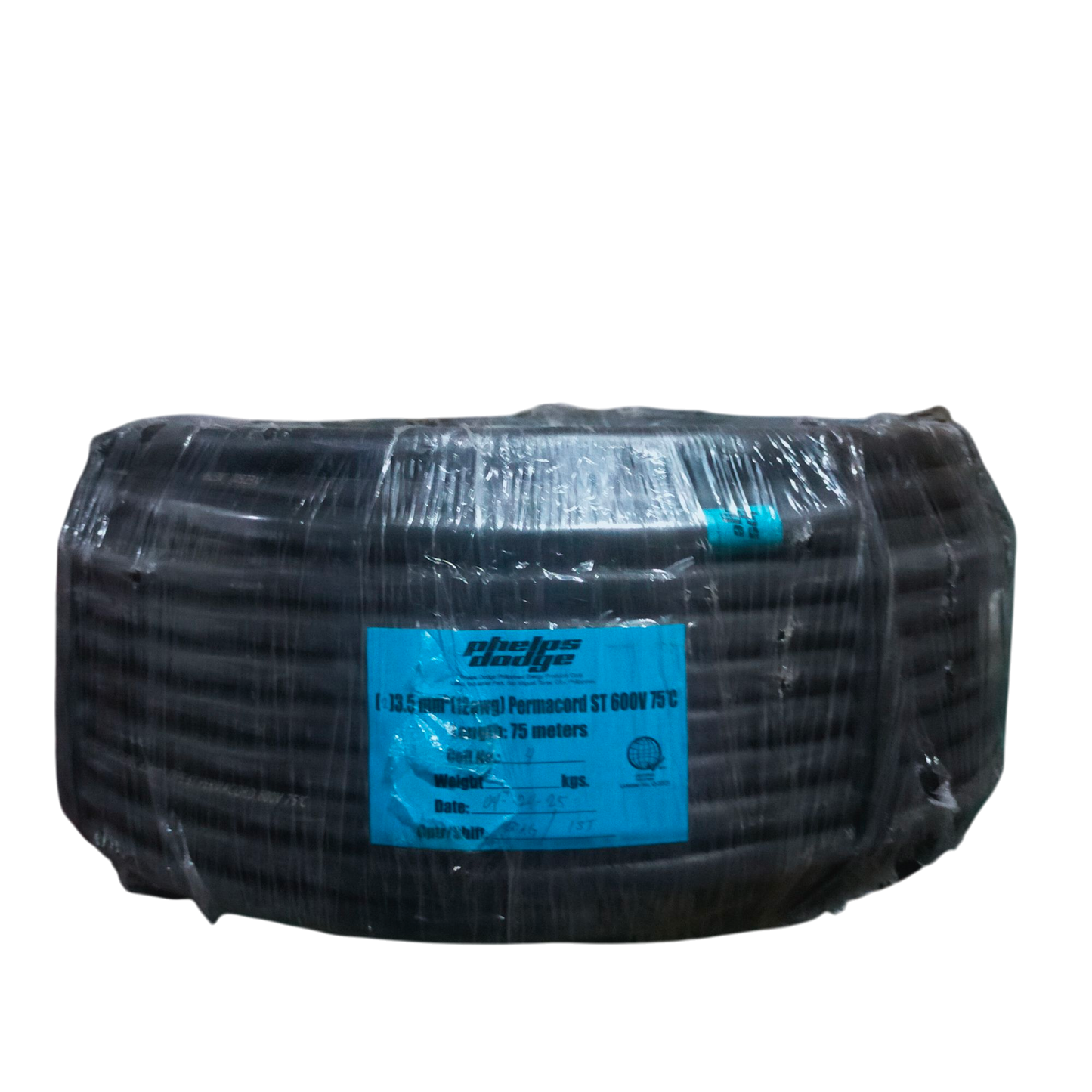 Royal Cord Cable AWG 12 2C by Phelps Dodge, 75 meters roll for electrical wiring applications.