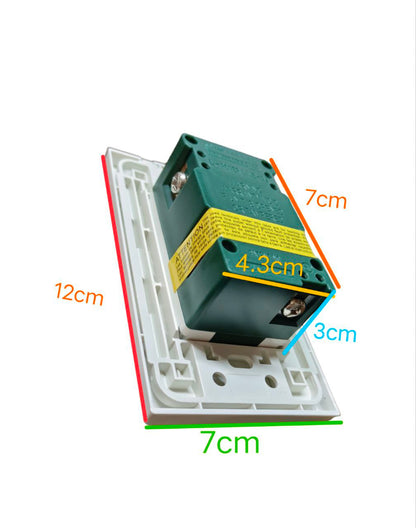 Royu GFCI Outlet 2 Gang with Ground 20A showing front and side dimensions on white background