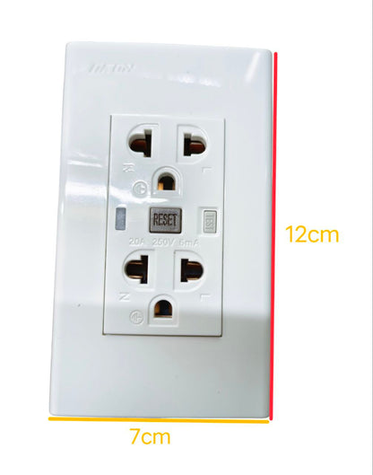 Royu GFCI Outlet 2 Gang with Ground 20A white electrical power outlet with reset button