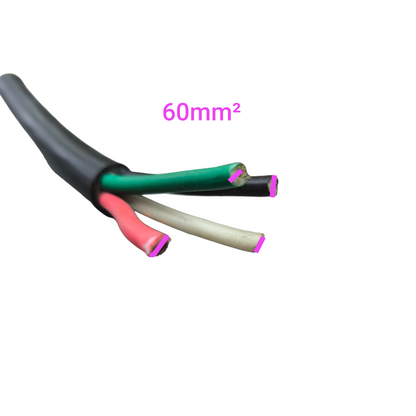Philflex industrial 60mm power royal cord 4 core black cable with exposed colored wires