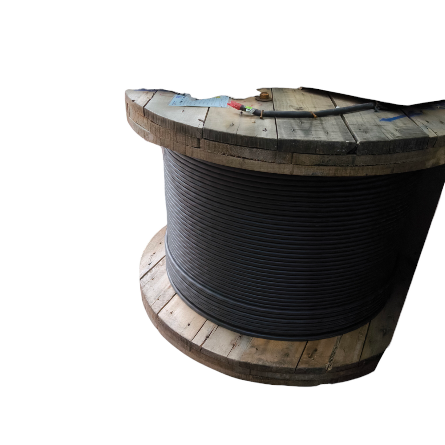 Philflex industrial 60mm power royal cord 4 core black cable wound on wooden spool