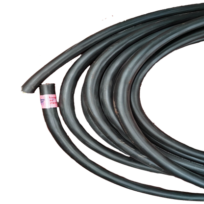 Coiled black royal perma cord 8mm 2 core wire from Phelps Dodge with durable insulation