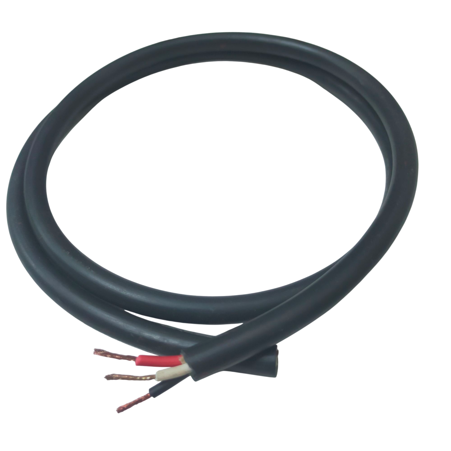 Phelps Dodge 0.75mm 3 core royal cord wire with three exposed copper conductors and black insulation