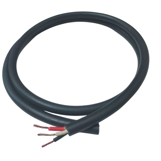 Phelps Dodge 0.75mm 3 core royal cord wire with three exposed copper conductors and black insulation