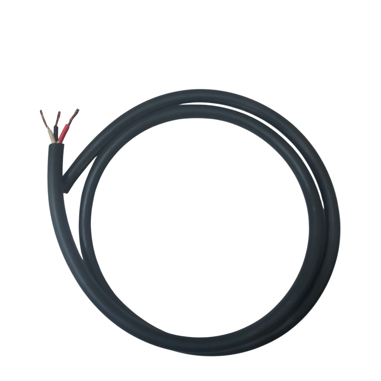 Phelps Dodge 0.75mm 3 core royal cord wire with exposed copper ends in black insulation