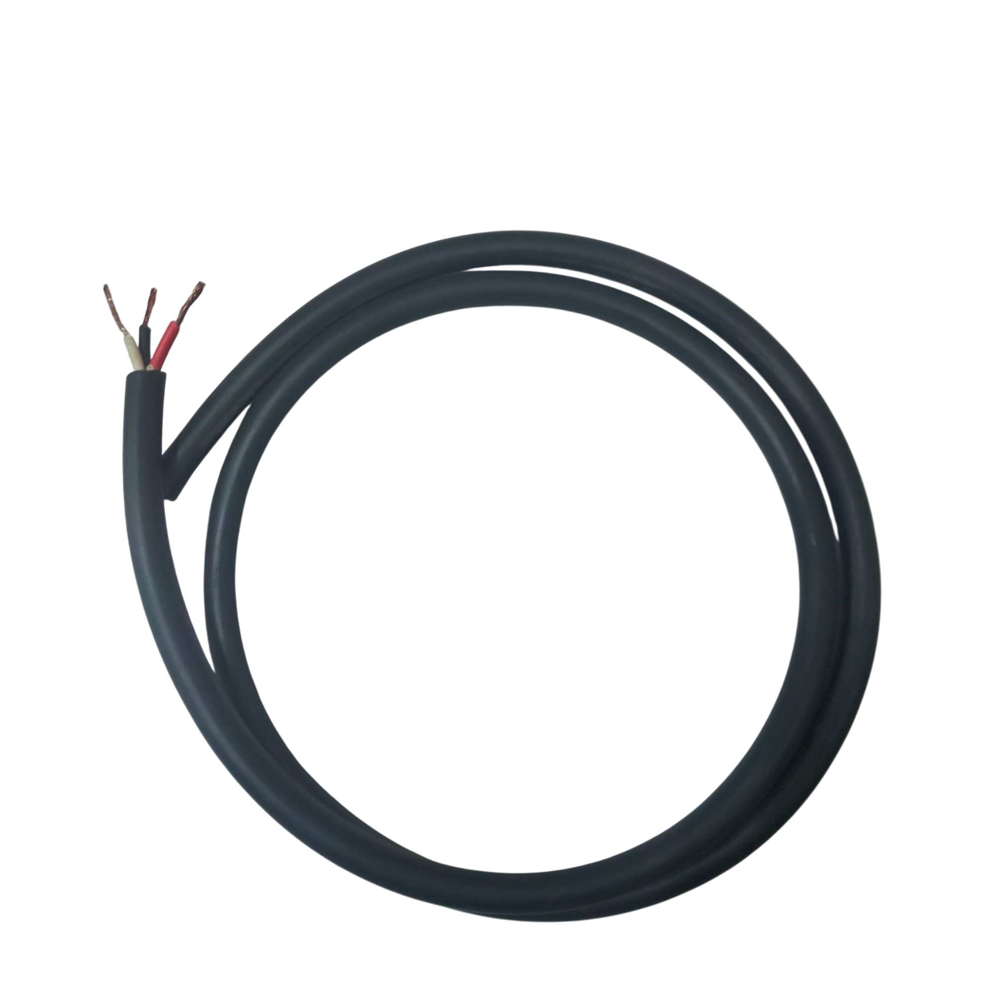 Phelps Dodge 0.75mm 3 core royal cord wire with exposed copper ends in black insulation