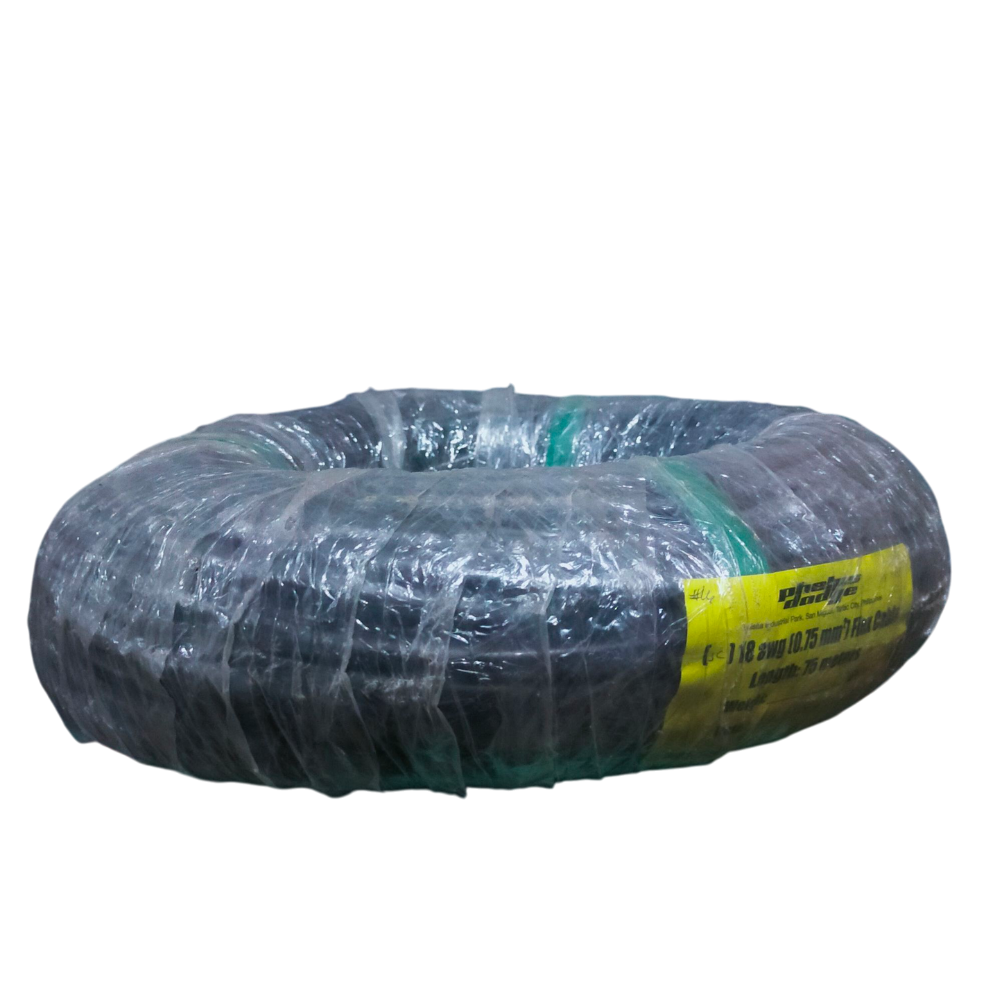 Phelps Dodge 0.75mm 3 core royal cord wrapped in clear plastic packaging on black background