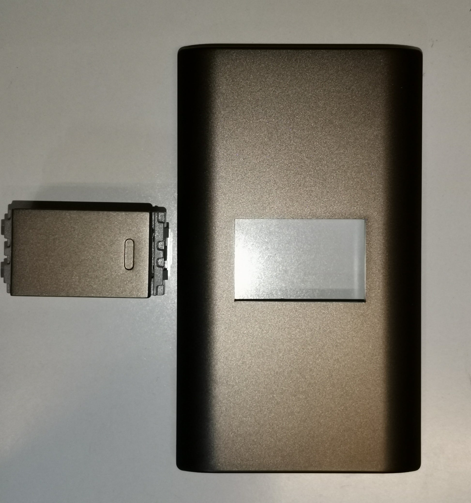 Royu 1 Way Switch with Plate Dark Gray 16A 250V metallic single rocker switch module and matching wall plate