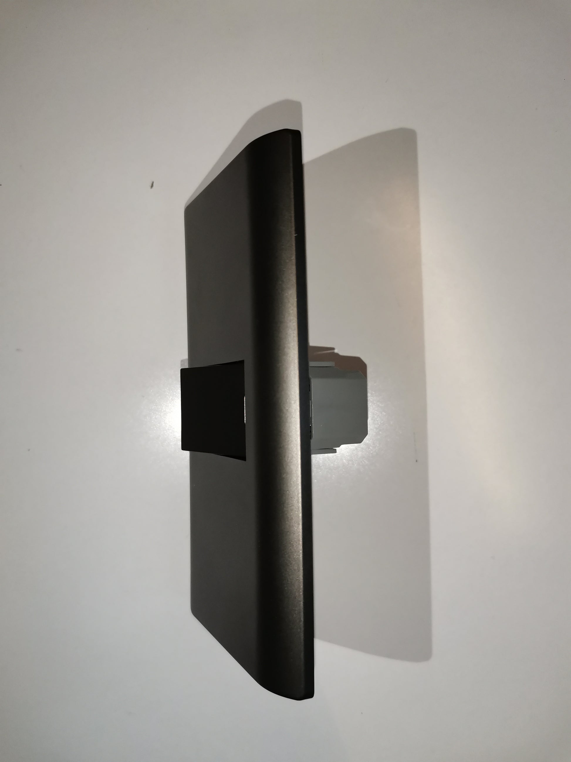 Royu 1 Way Switch with Plate Dark Gray 16A 250V modern rocker switch on white background