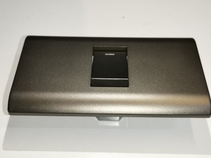 Royu 1 Way Switch with Plate Dark Gray 16A 250V single rocker switch on metallic gray faceplate