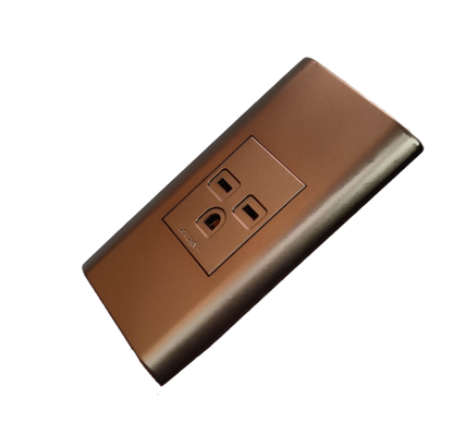Electx Electrical Supply 20A aircon outlet with plate in a sleek brown finish for power connection