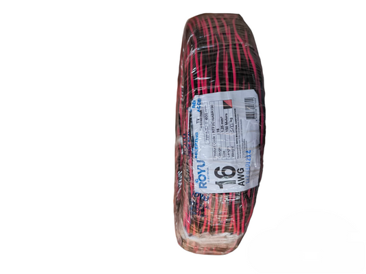Royu AWG16 Twisted Wire Red and Black 1 Roll for electrical wiring and connections