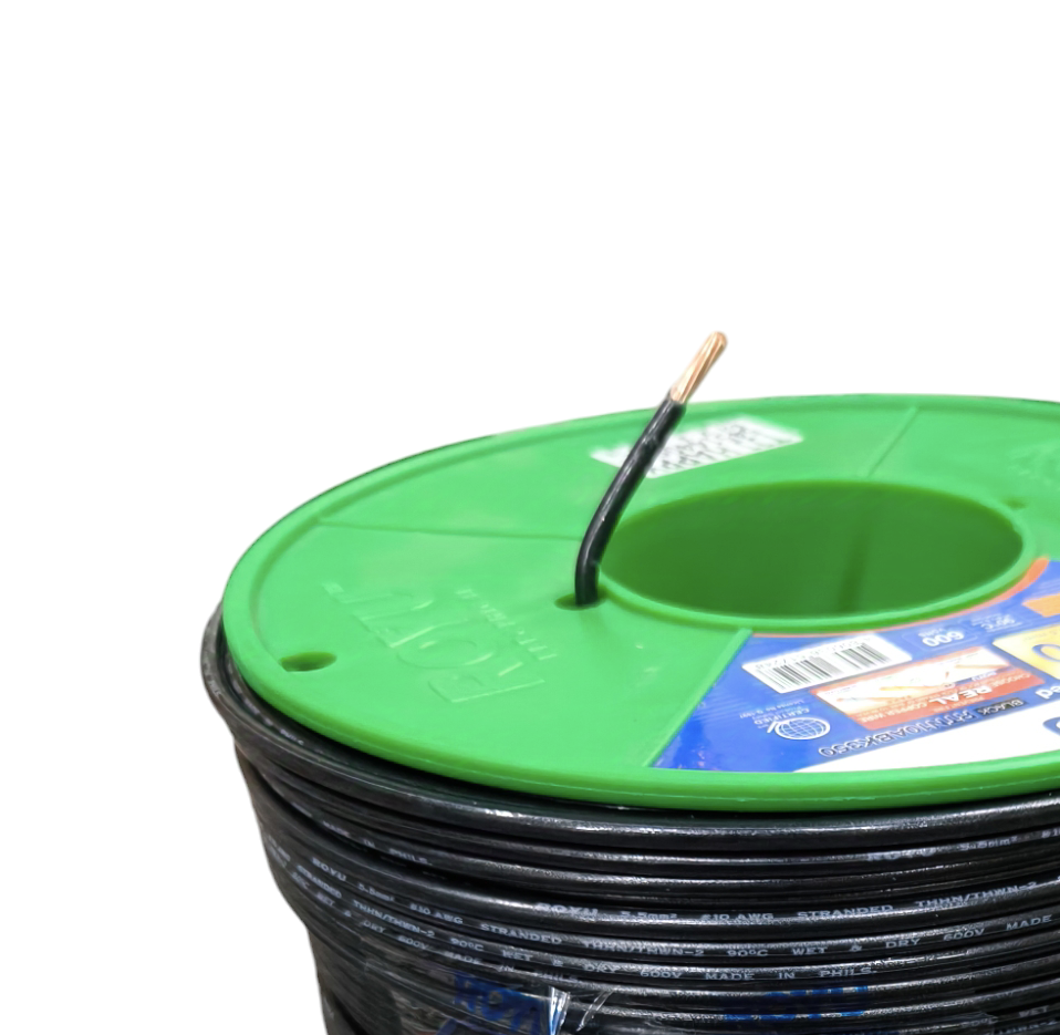 Royu 5.5mm Stranded Wire AWG 10/7 Pre Cut THHN/THWN (1 Meter) Black