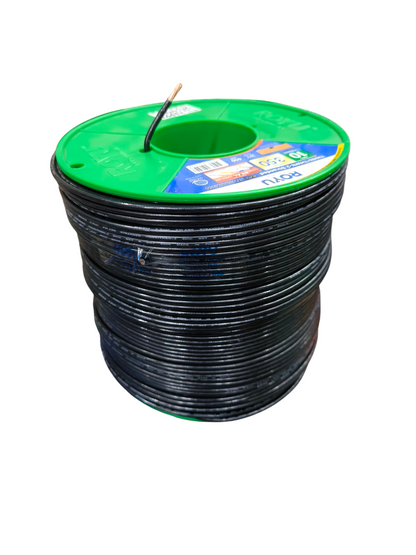 Royu 5.5mm Stranded Wire AWG 10/7 Pre Cut THHN/THWN (1 Meter) Black