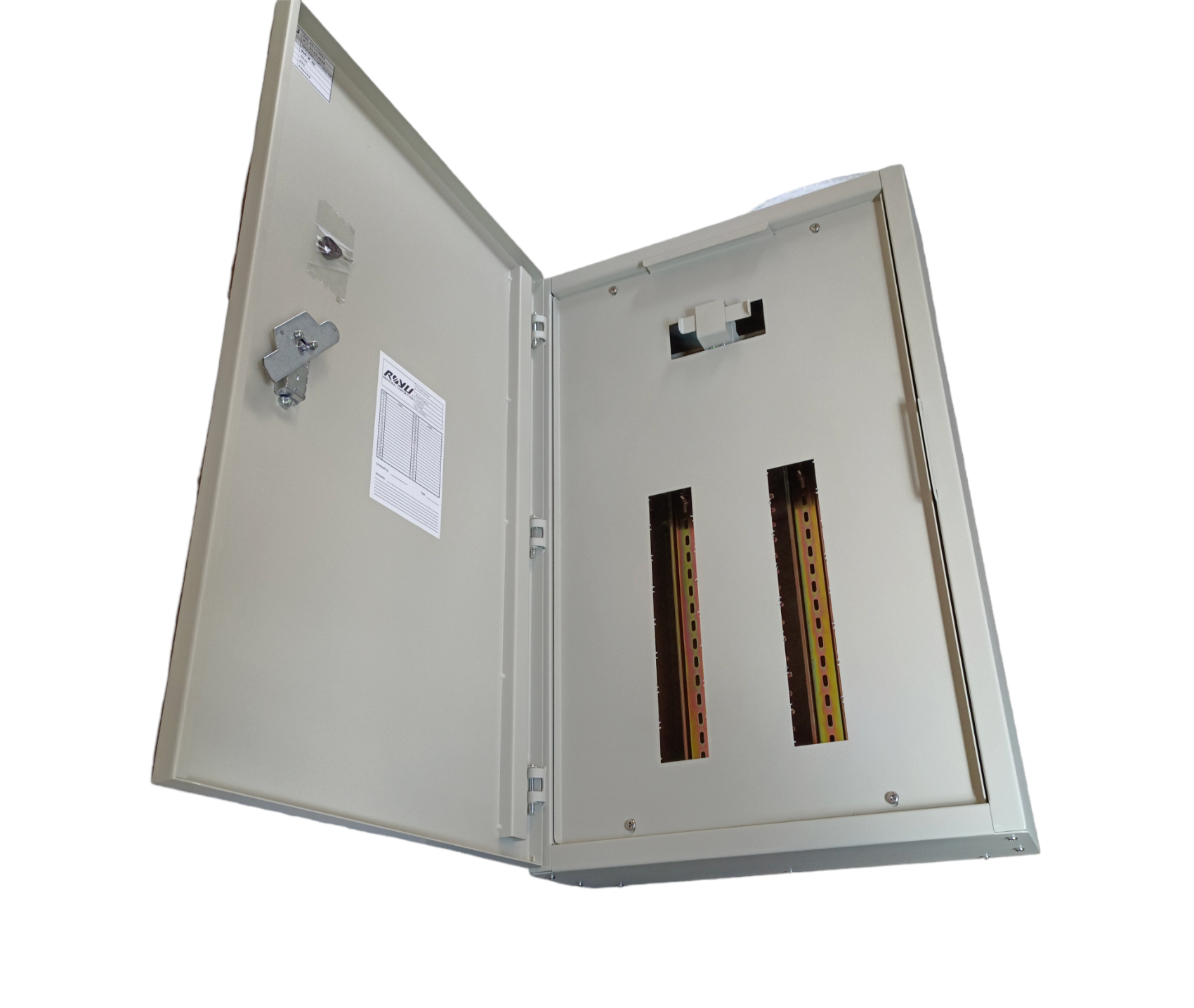 Royu 16 Branches Panel Board Only PB25 electrical distribution panel with open door showing mounting slots