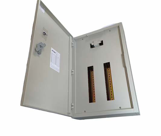 Royu 16 Branches Panel Board Only PB25 electrical distribution panel with open door showing mounting slots