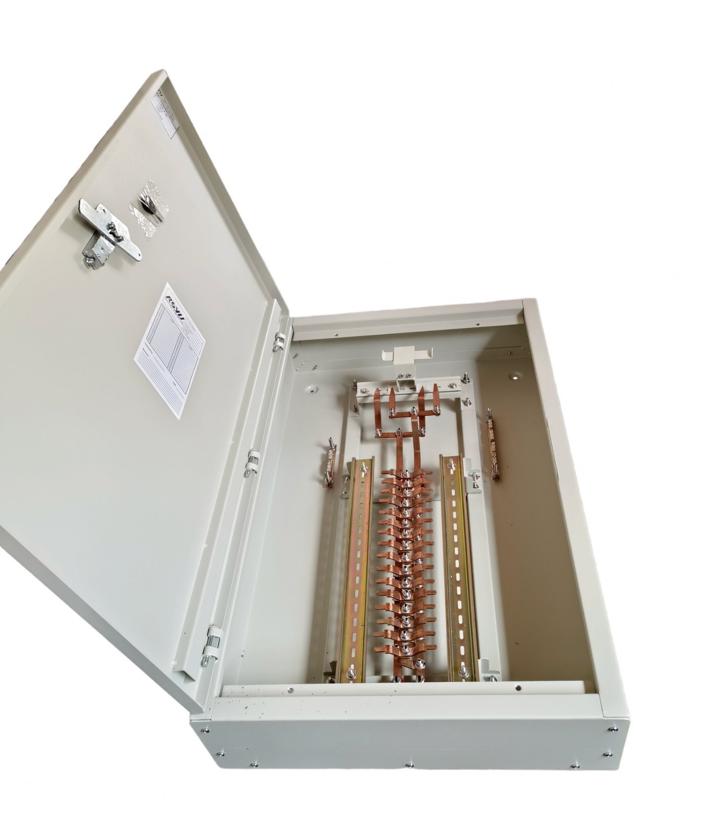 Royu 16 Branches Panel Board Only PB25 electrical panel board with open metal enclosure and copper busbars