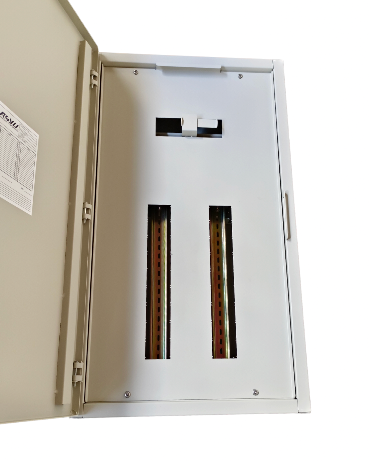 Royu 18 Branches Panel Board Only For Miniature electrical circuitry part with white metal enclosure and hinged door