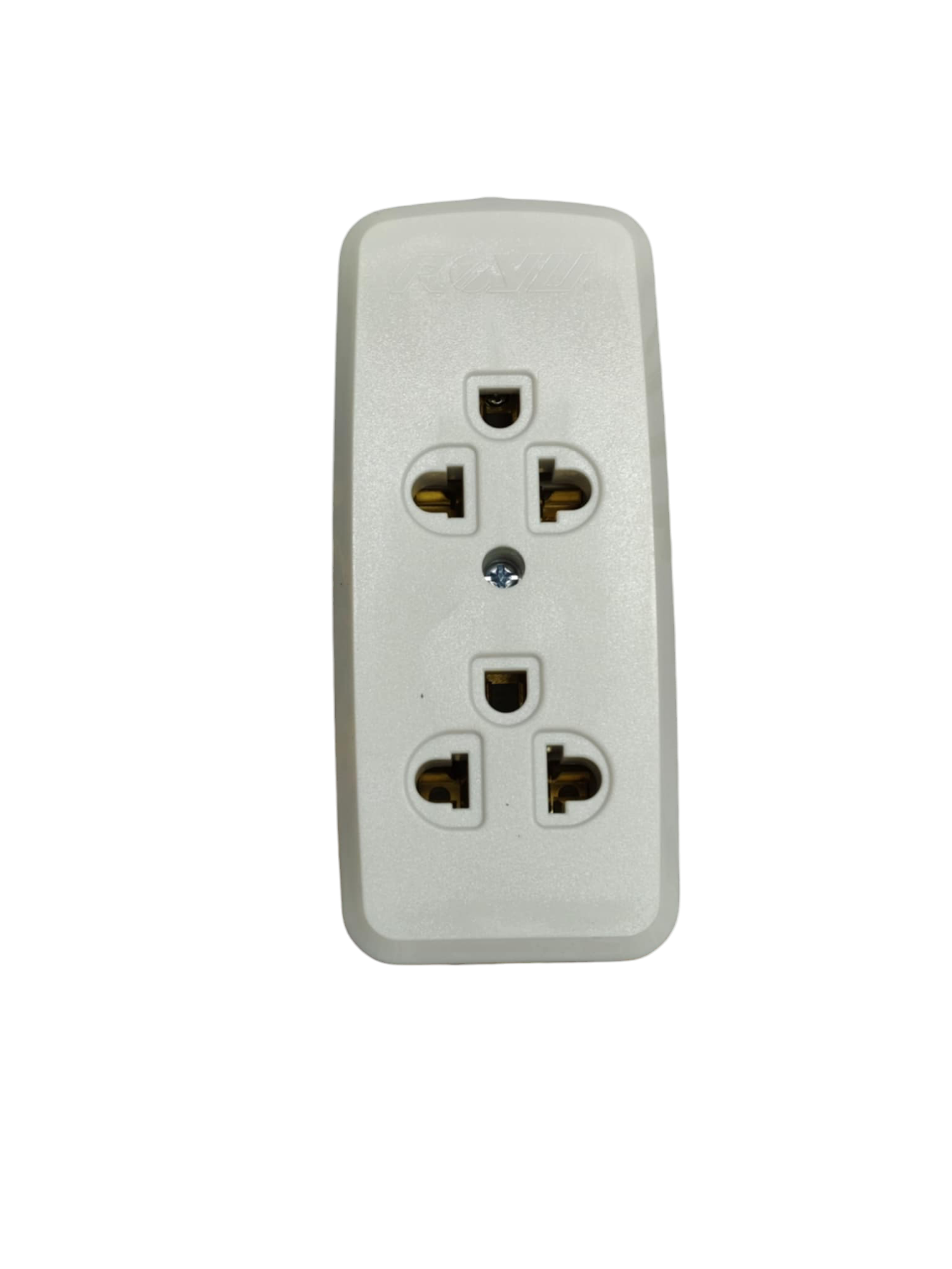 Royu 2 gang universal outlet with ground in white electrical socket for multiple plug types