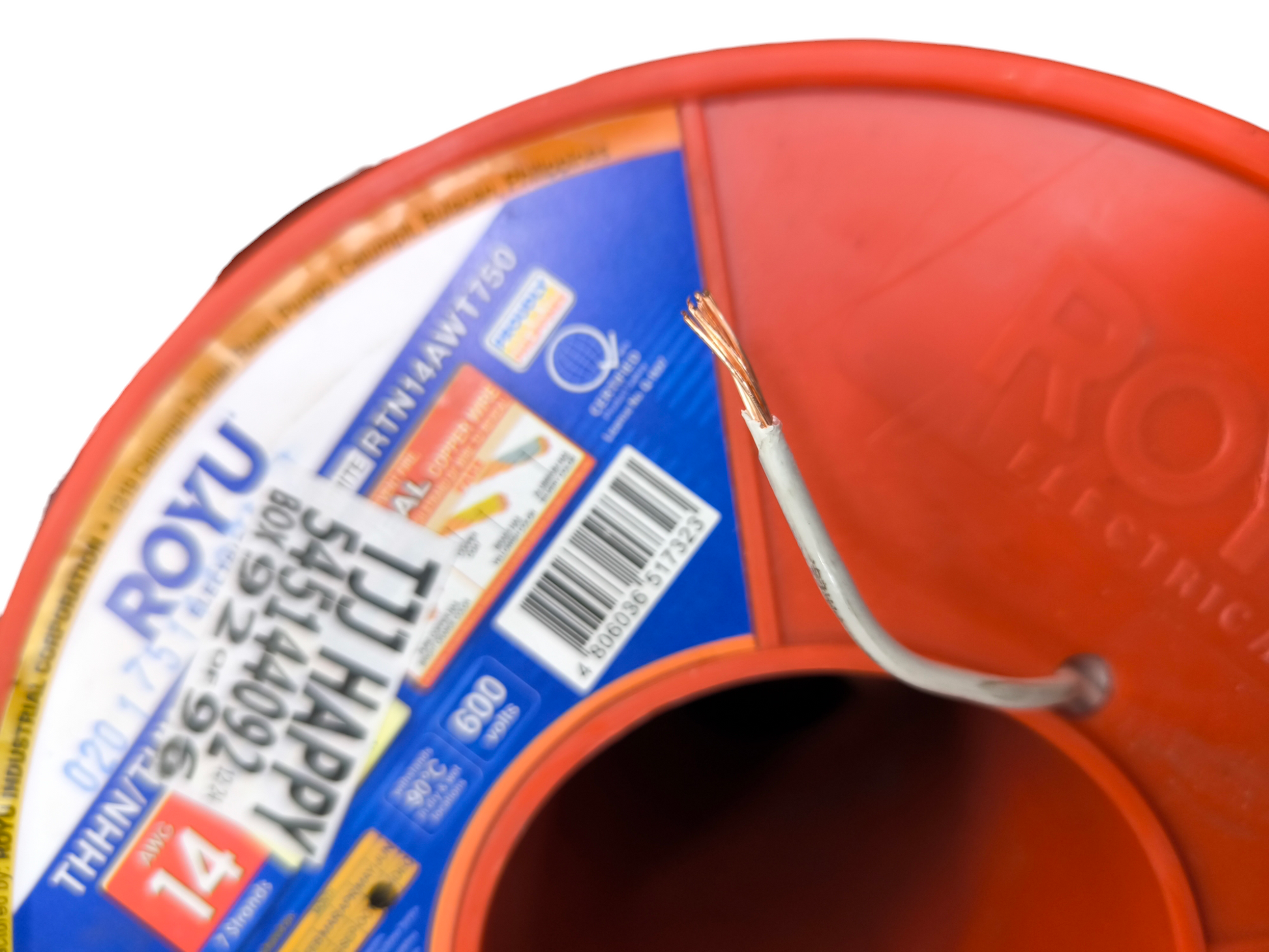 Royu 2.0mm Stranded Wire AWG 14 on a spool, ideal for electrical wiring projects