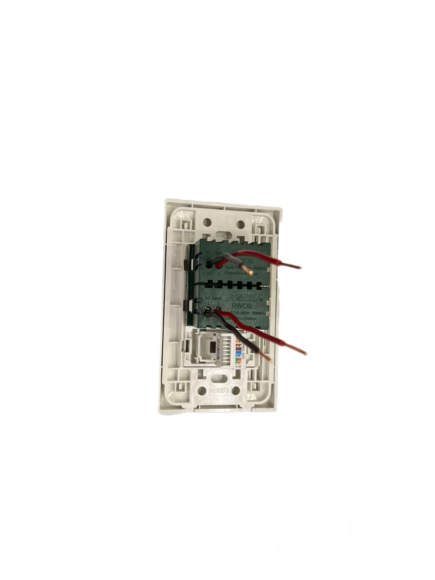 Royu 3 gang USB outlet 2100mAh with wiring connections for convenient charging options