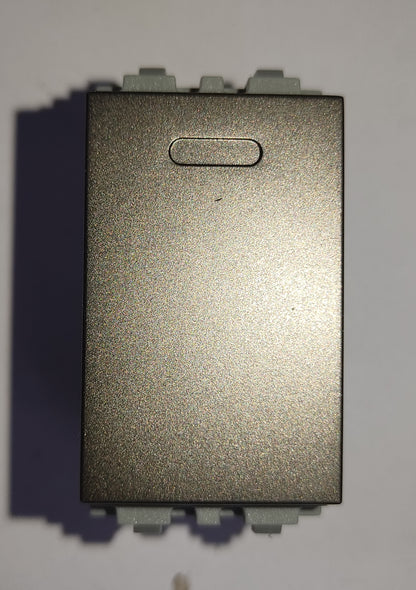 Royu 3 Way Switch Device Dark Gray rectangular module with oval push button and mounting clips