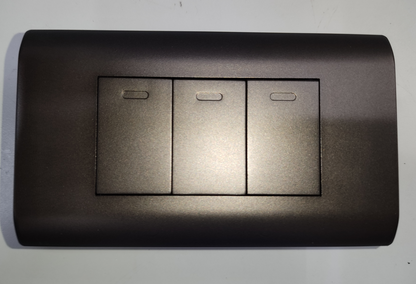 Royu 3 Way Switch with Plate Dark Gray Plano triple rocker wall switch plate in matte dark gray finish
