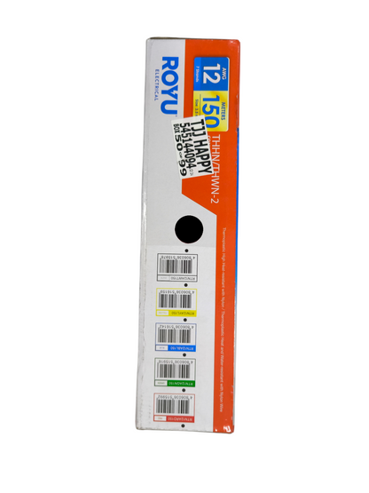 Royu box packaging for 3.5mm stranded wire AWG 12 with length and barcode labels