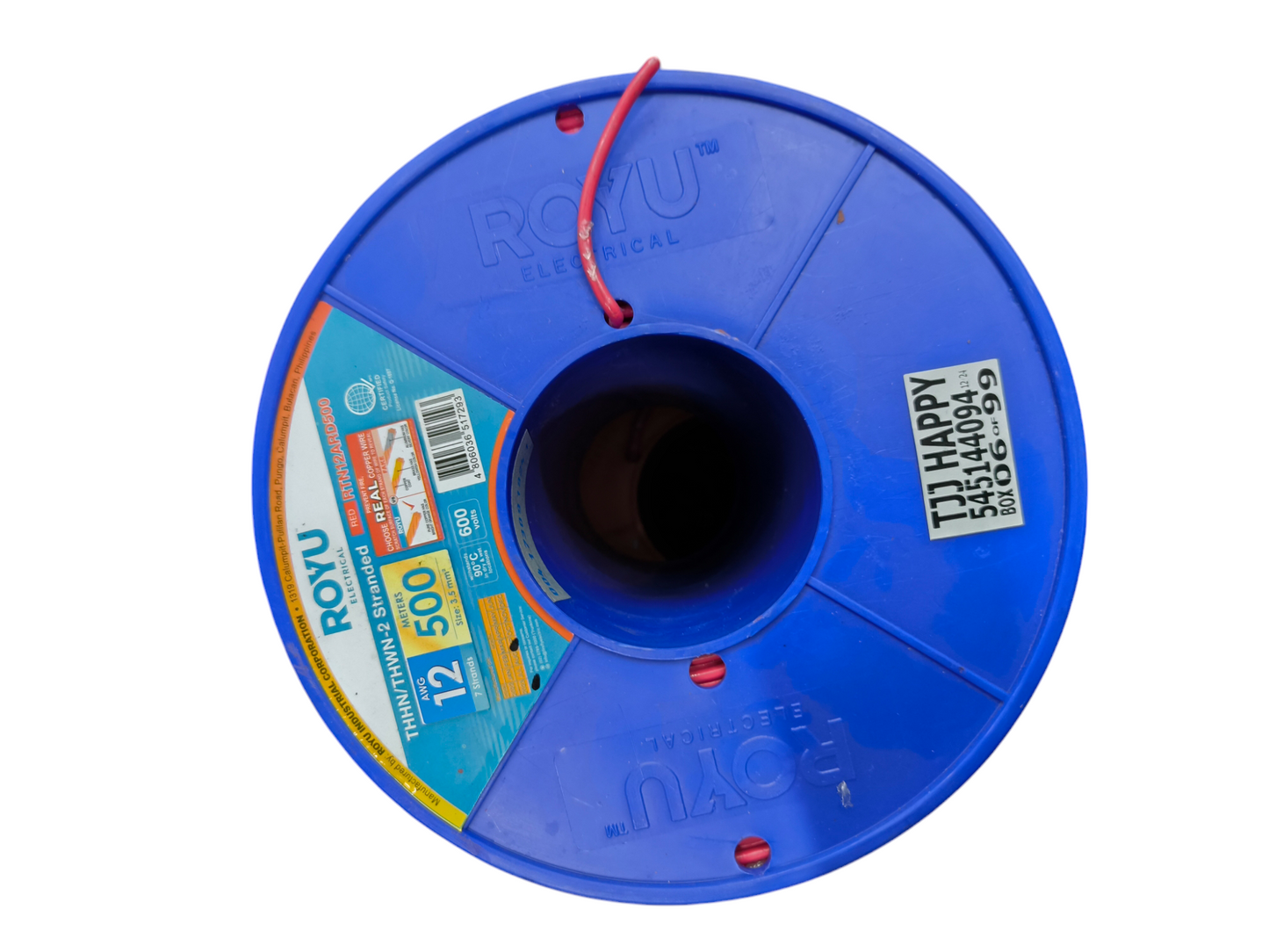 Royu 3.5mm Stranded Wire AWG 12/7 Pre Cut THHN/THWN (1 Meter) Red