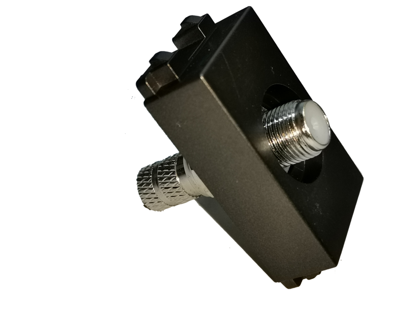 Cable TV Outlet Dark Gray Royu connector adapter with metal threaded fitting for Electx Electrical Supply