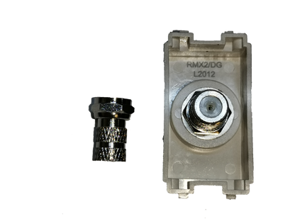 Electx Electrical Supply Cable TV Outlet Dark Gray Royu with metal connector adapter for TV signal