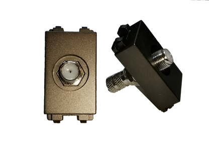 Electx Electrical Supply Cable TV Outlet Dark Gray Royu with coaxial connectors for cable TV connections