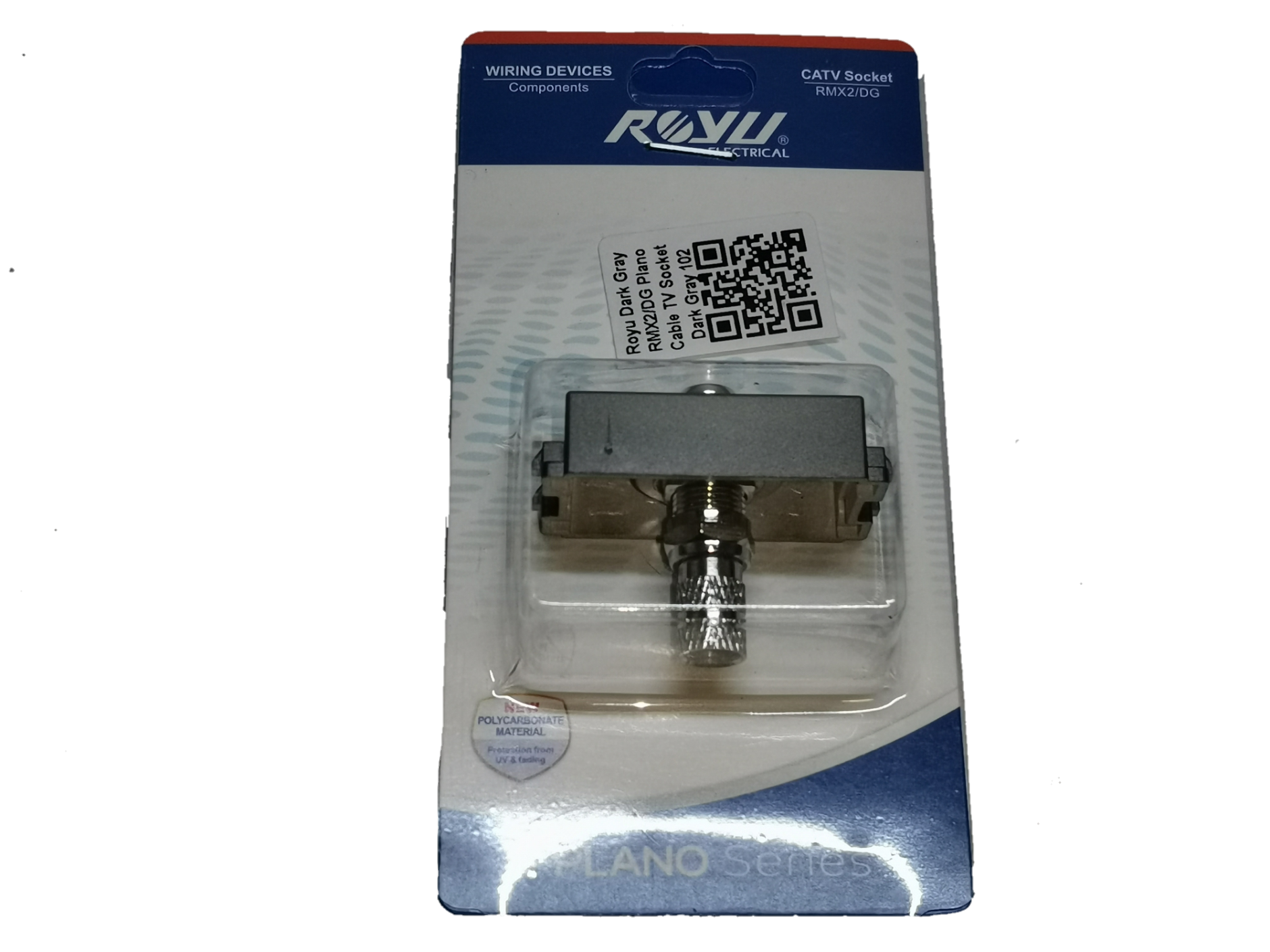 Electx Electrical Supply Cable TV Outlet Dark Gray Royu wiring device in retail packaging