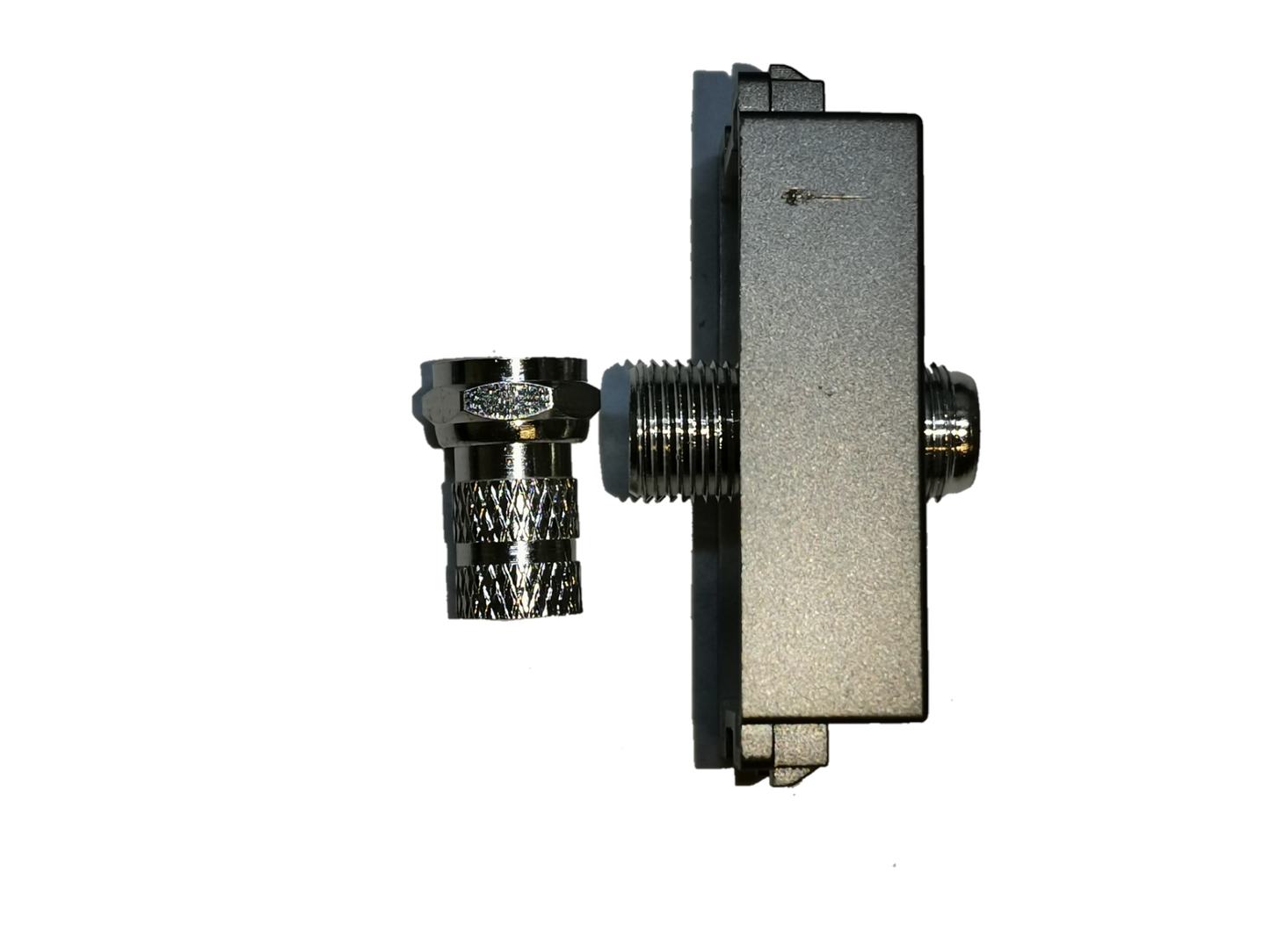 Electx Electrical Supply Cable TV Outlet Dark Gray Royu with metal connectors for cable installation