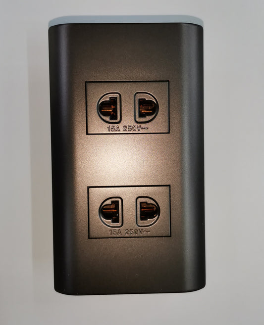 Royu dark gray plano series outlet with dual 15A 250V power points for electrical connections
