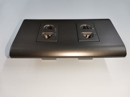 Royu dark gray plano series outlet with dual power points for home and office use