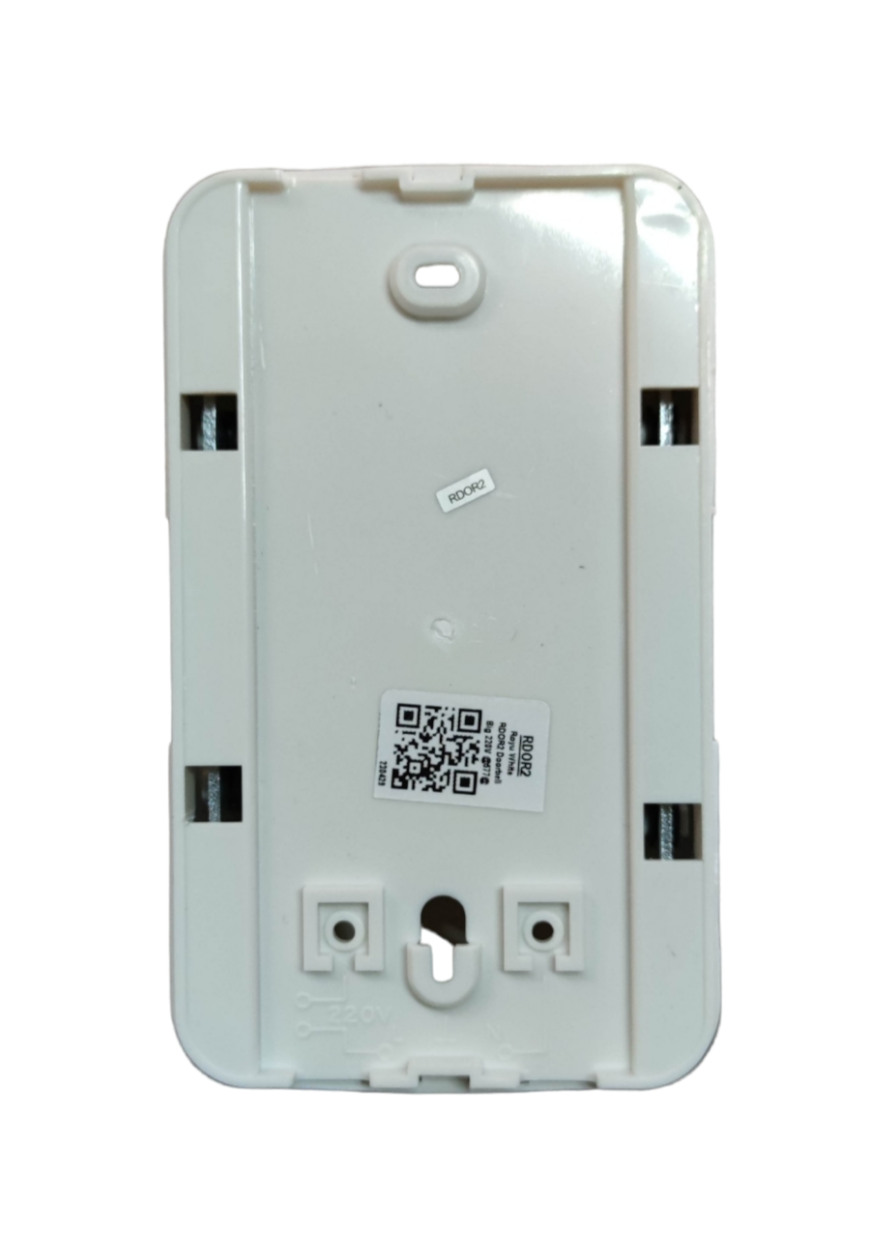 Back view of Royu digital door lock component featuring Door Bell 220V RDOR2 label