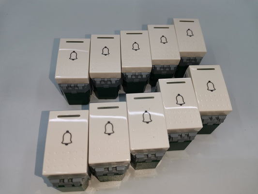 Royu Doorbell Switch RWS4 10pcs white plastic doorbell switches with bell icon for home use