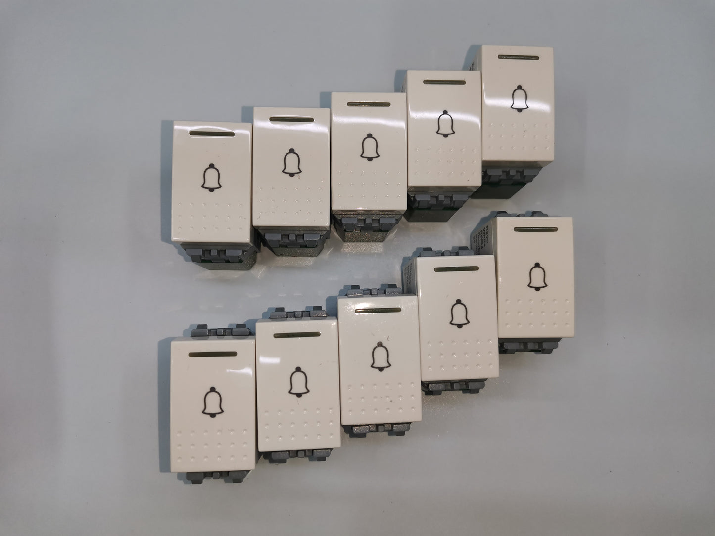 Royu Doorbell Switch RWS4 10pcs set of beige doorbell switches with bell icons