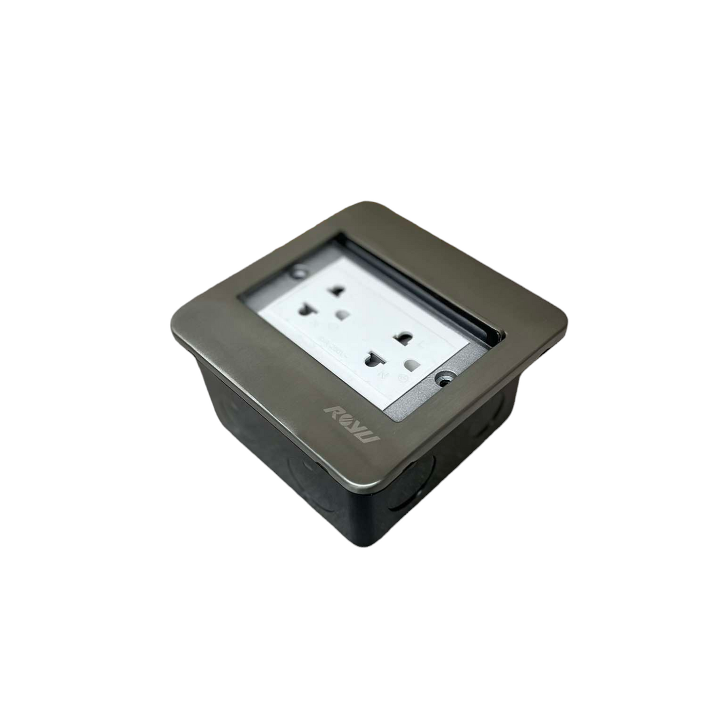 Royu Duplex Universal Outlet with Ground 16A in black and white with protective cover