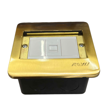 Royu Floor Outlet 1 Gang LAN Outlet with brass cover for network connectivity and power points