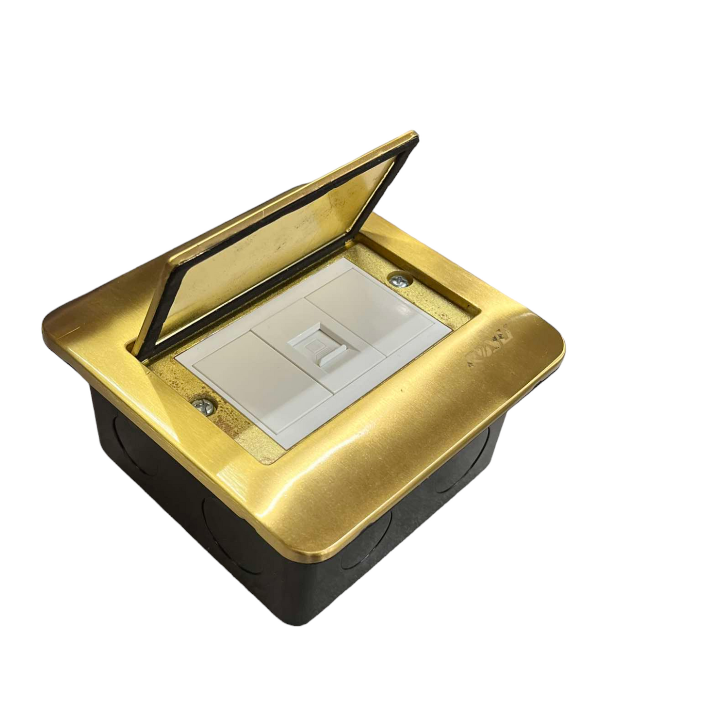 Royu Floor Outlet 1 Gang LAN Outlet with brass cover and hinged lid for floor installation