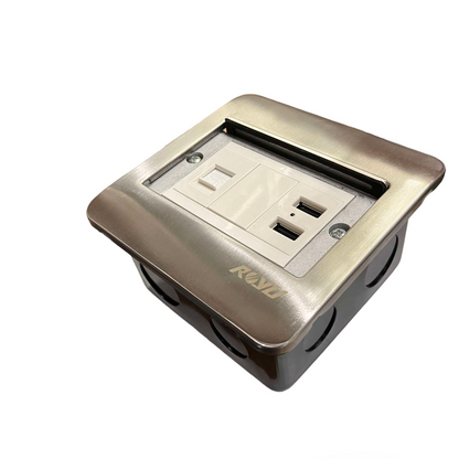 Royu Floor Outlet 2 Port USB Outlet 2100mAh with power socket and USB charging ports