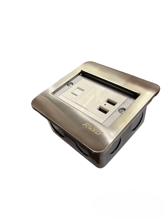 Royu Floor Outlet 2 Port USB Outlet 2100mAh with power socket and USB charging ports