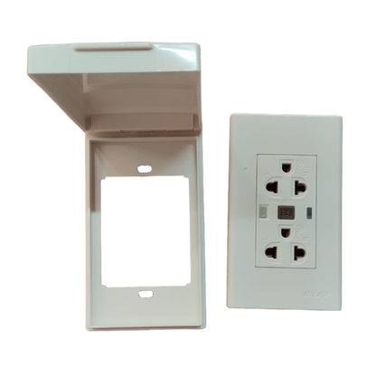Royu GFCI outlet 20A 220V white power socket with protective cover and dual universal plug ports