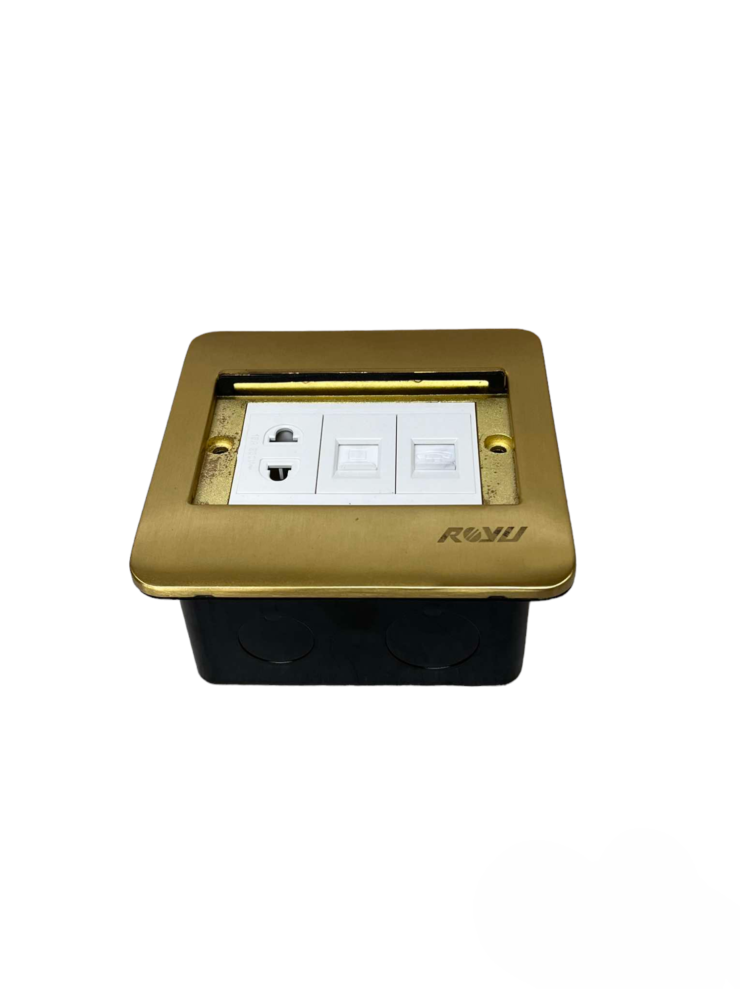Royu Gold Plate Floor Outlet Voice and Data with power points and switch sockets
